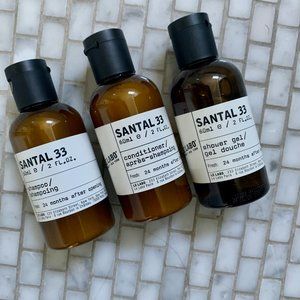 Le Labo Santal 33 - 3 Piece Set - Shampoo, Conditioner, Shower Gel (2oz each)